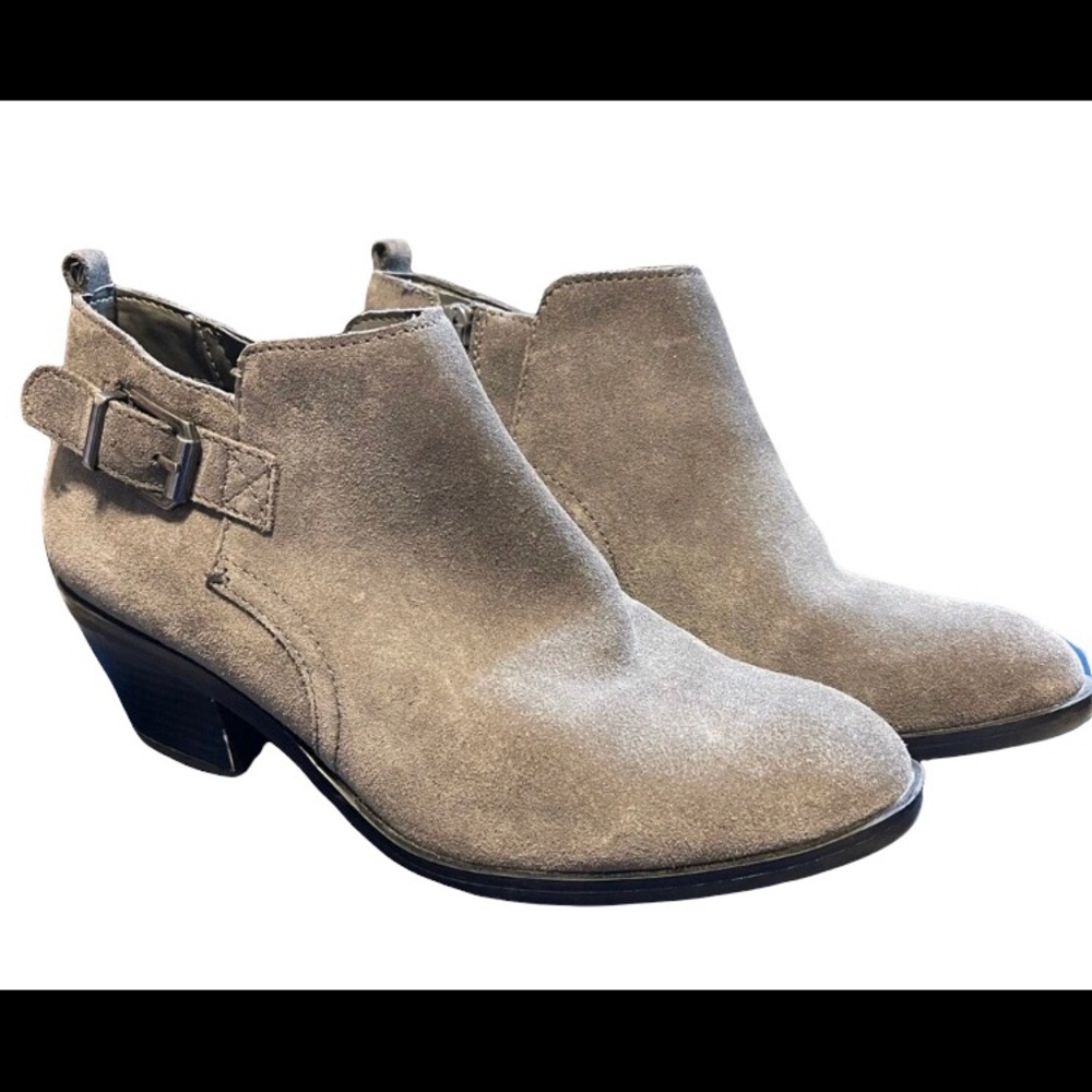 Dark Gray Suede Booties!!  Like New!!